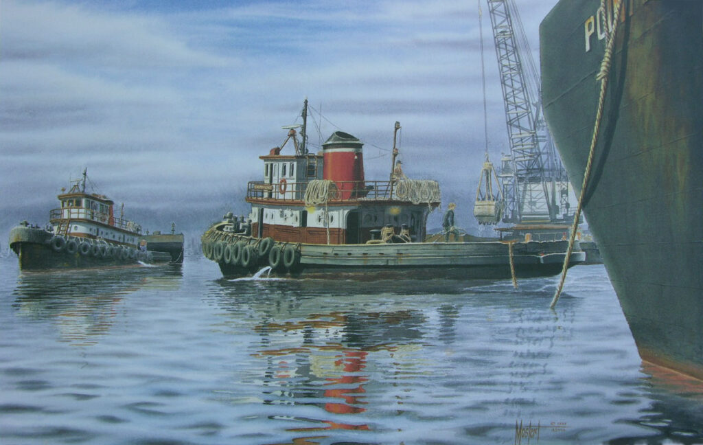 South Coast Tugs, 15x24, Ltd. Ed. Offset Print (500)