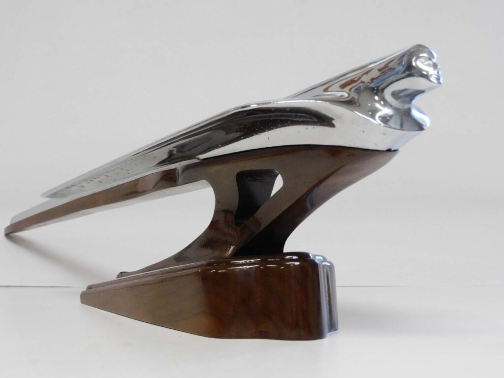 56 Cadillac Flying Lady on Walnut Base