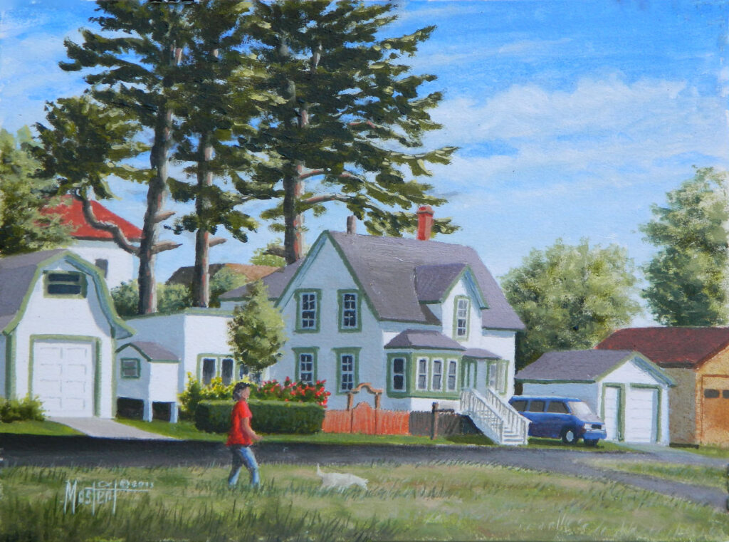 Capt. McGee's House - Empire, OR, Original Oil, 7.5x15 Image-12x20 Frame, $400