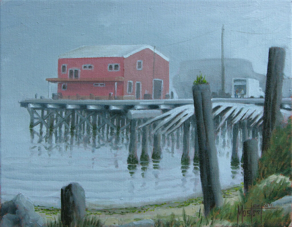 Empire Docks, Original Oil,11x14 Image-16x19 Frame, $500