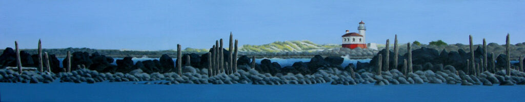 Lighthouse, Original Acrylic, 10x50 Image, 2.5 inch box canvas, $900