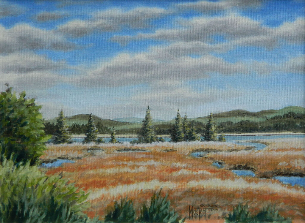 Millicoma Marsh III, Original Oil, 12x16 Image-18x22 Frame, $575