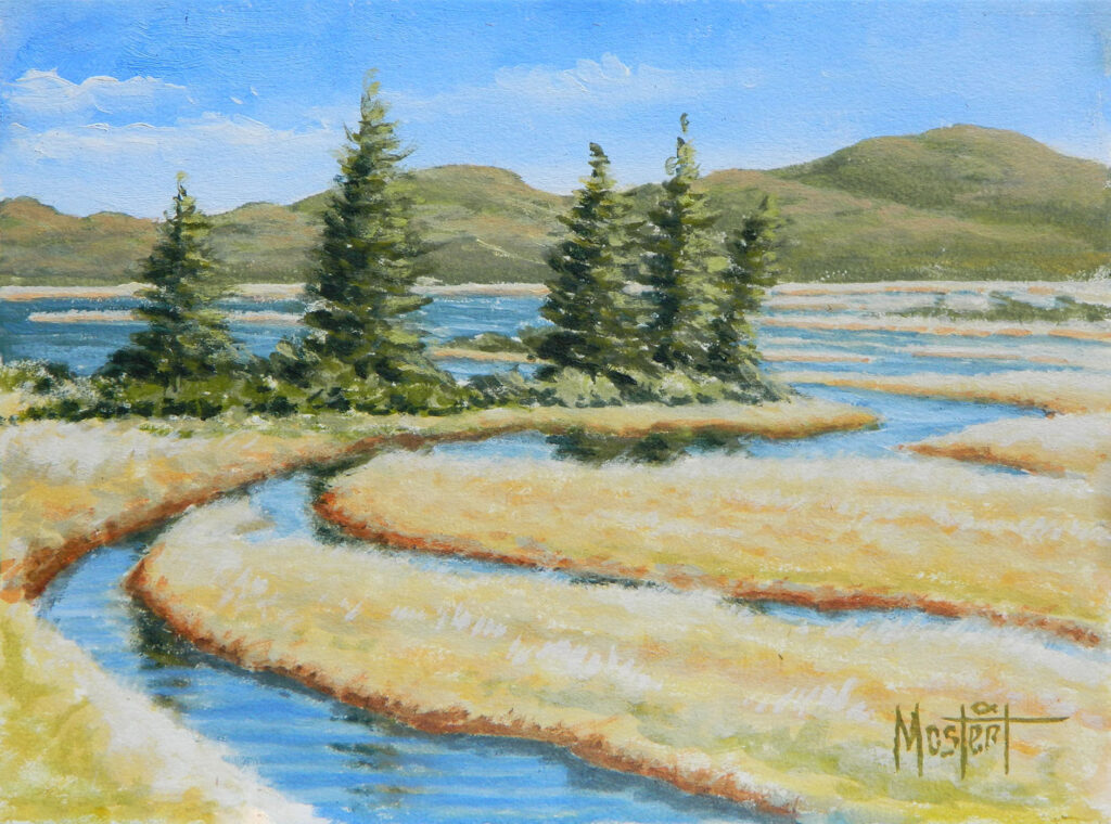 Millicoma Marsh, Original Oil, 9x12 Image-14x18 Frame, $400