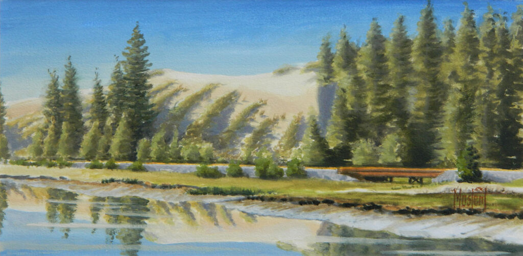 North Slough, Original Oil, 7.5x15 Image-12x20 Frame, $450