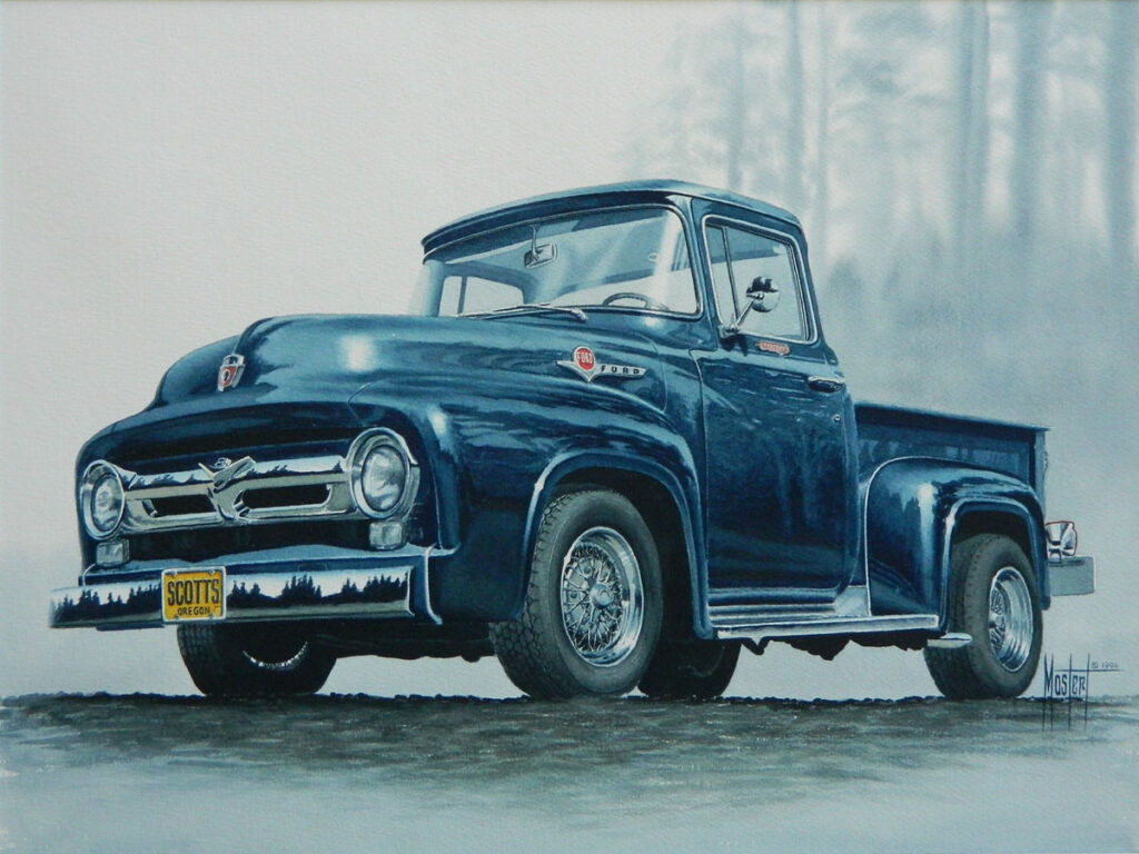 Scott's 56 Ford, Original Watercolor, 24x32, SOLD