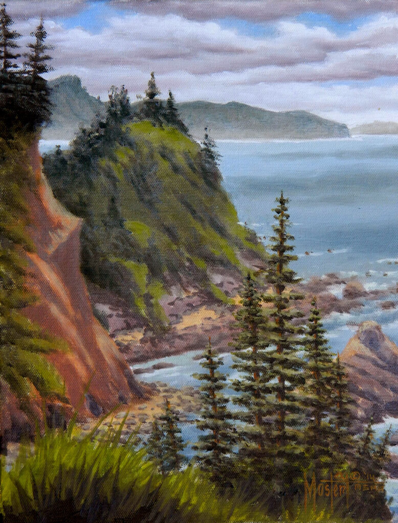 South Point (Cape Arago), Original Oil, 11x14 Image-17x20 Frame, $650